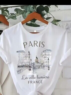 Paris Graphic White Women's Tee - La Ville Lumière